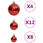 vidaXL 111-tlg. Weihnachtskugel-Set Rot Polystyrol