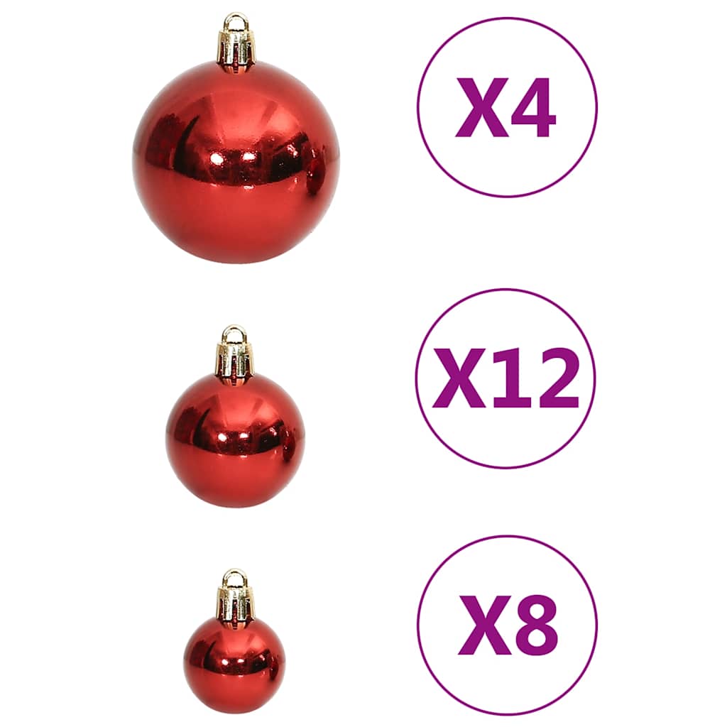 vidaXL 111-tlg. Weihnachtskugel-Set Rot Polystyrol