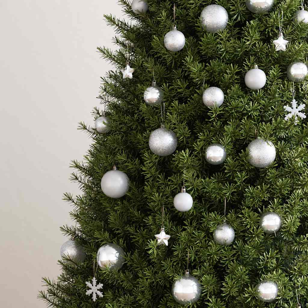 vidaXL 111-tlg. Weihnachtskugel-Set Silbern Polystyrol