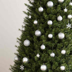 vidaXL 111-tlg. Weihnachtskugel-Set Silbern Polystyrol