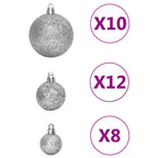 vidaXL 111-tlg. Weihnachtskugel-Set Silbern Polystyrol
