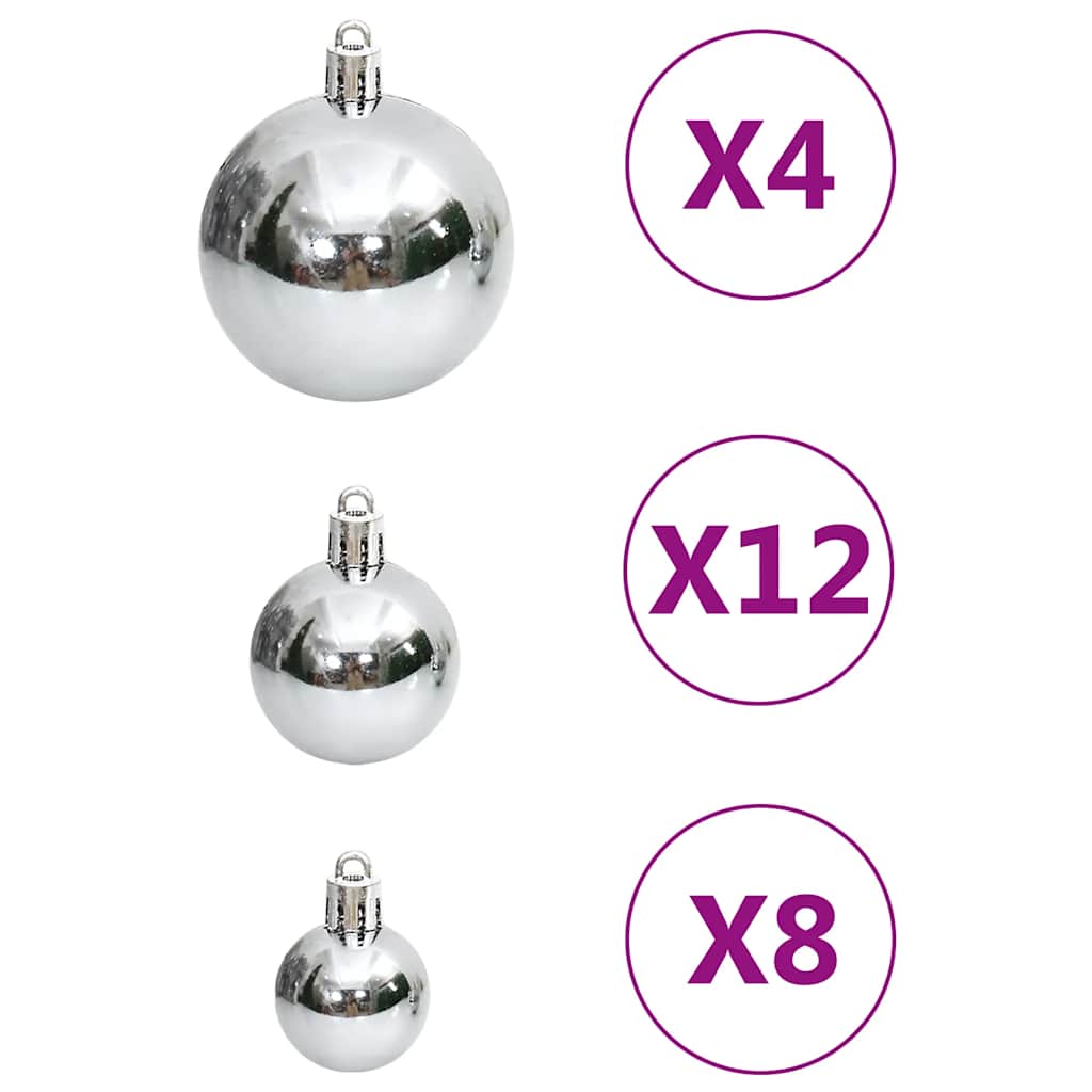 vidaXL 111-tlg. Weihnachtskugel-Set Silbern Polystyrol