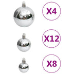 vidaXL 111-tlg. Weihnachtskugel-Set Silbern Polystyrol