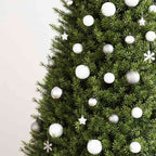vidaXL 111-tlg. Weihnachtskugel-Set Weiß und Grau Polystyrol
