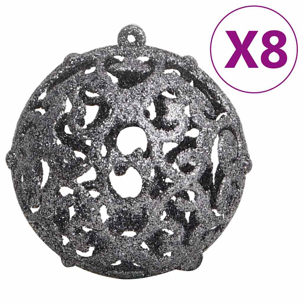 vidaXL 111-tlg. Weihnachtskugel-Set Weiß und Grau Polystyrol