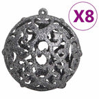 vidaXL 111-tlg. Weihnachtskugel-Set Weiß und Grau Polystyrol