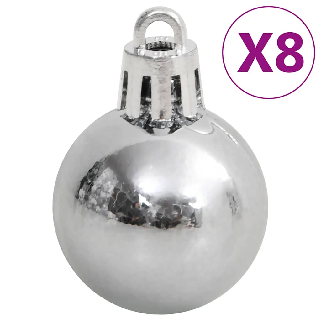 vidaXL 111-tlg. Weihnachtskugel-Set Weiß und Grau Polystyrol