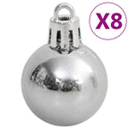 vidaXL 111-tlg. Weihnachtskugel-Set Weiß und Grau Polystyrol