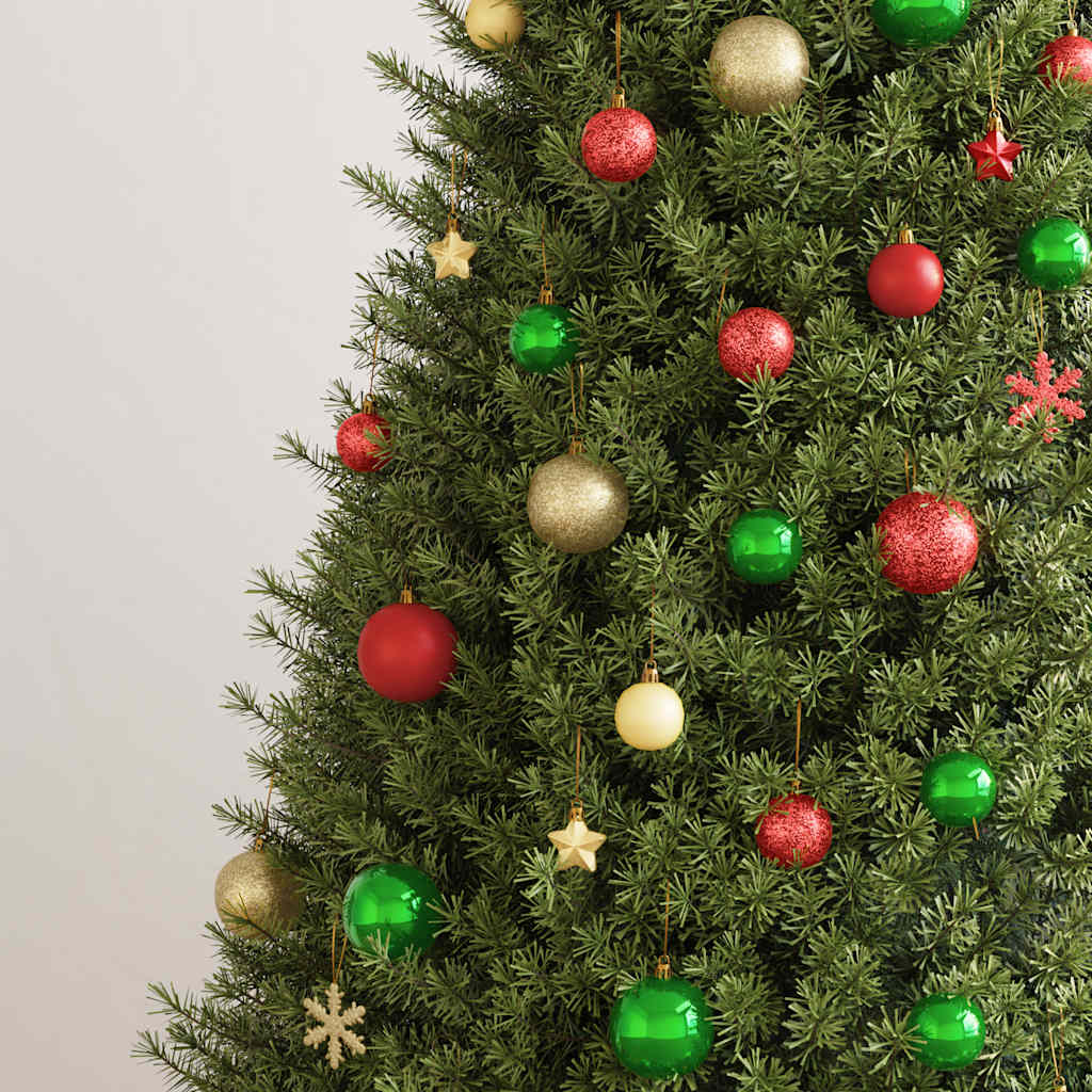 vidaXL 112-tlg. Weihnachtskugel-Set Rot Grün Golden Polystyrol