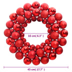 vidaXL Weihnachtskranz Rot 45 cm Polystyrol