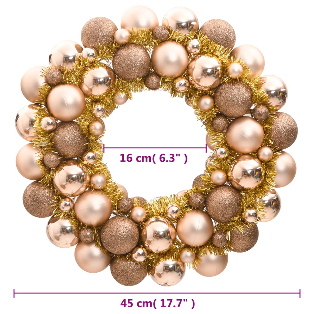 vidaXL Weihnachtskranz Rotgolden 45 cm Polystyrol