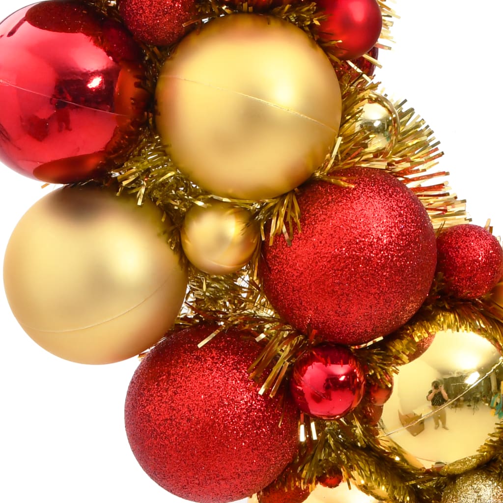 vidaXL Weihnachtskranz Rot und Golden 45 cm Polystyrol