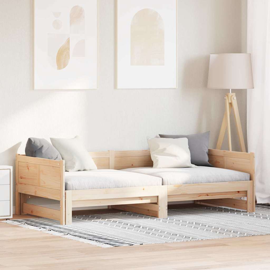 vidaXL Ausziehbares Tagesbett Braun 203,5 x 184 x 56,5 cm