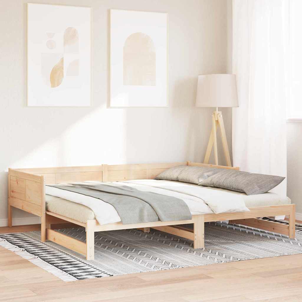 vidaXL Ausziehbares Tagesbett Braun 203,5 x 184 x 56,5 cm