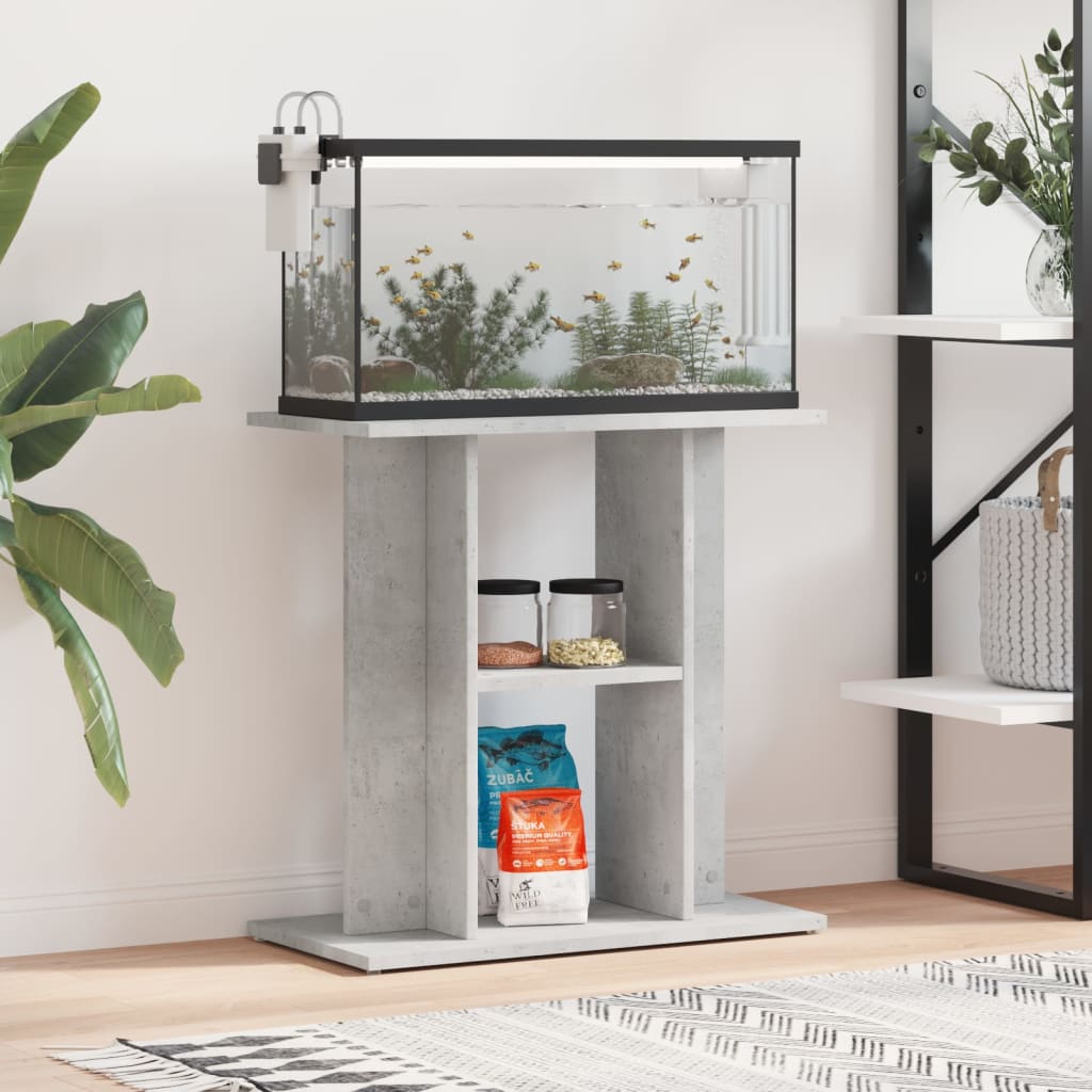vidaXL Aquariumständer Betongrau 60 x 30 x 60 cm Holzwerkstoff