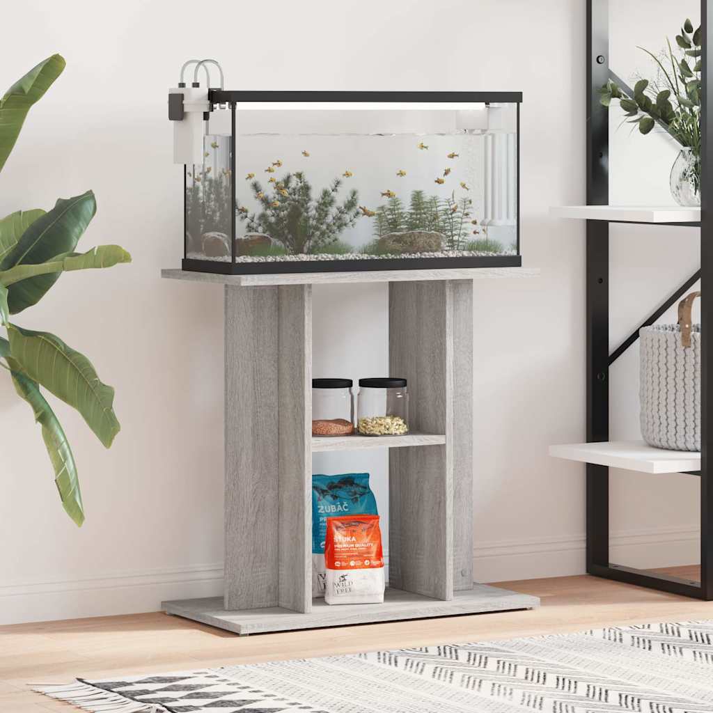 vidaXL Aquariumständer Grau Sonoma 60 x 30 x 60 cm Holzwerkstoff