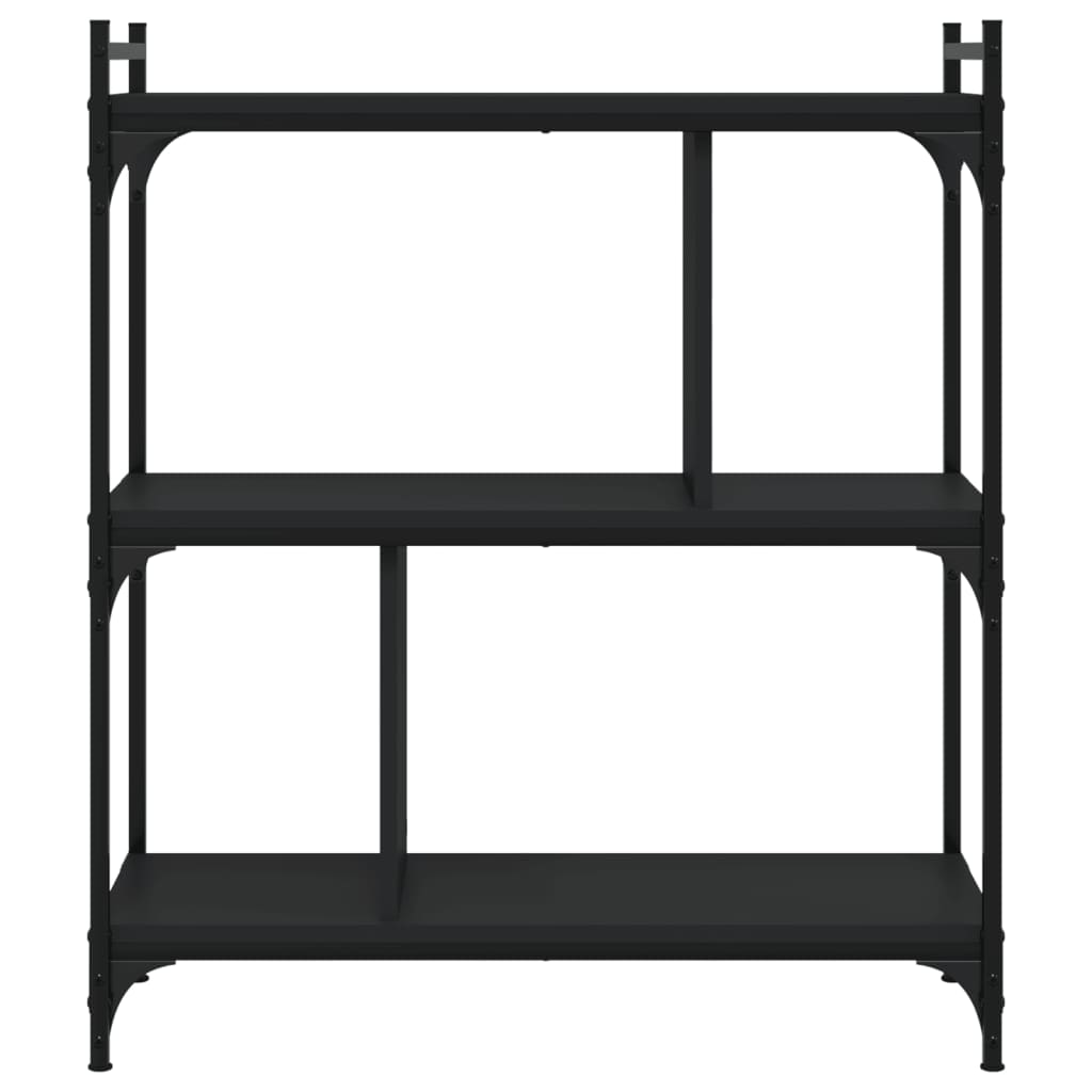 vidaXL Bücherregal 3 Böden Schwarz 76x32x88 cm Holzwerkstoff