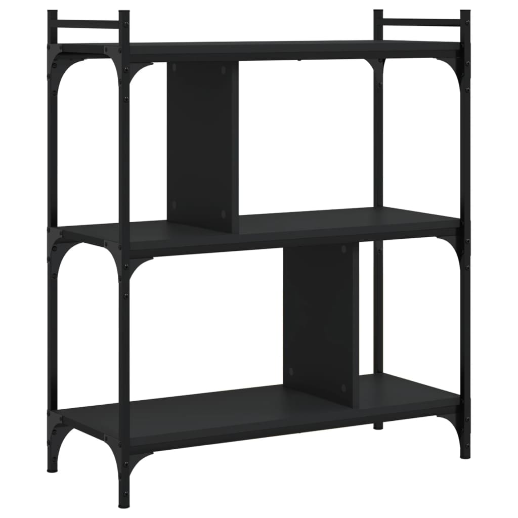 vidaXL Bücherregal 3 Böden Schwarz 76x32x88 cm Holzwerkstoff
