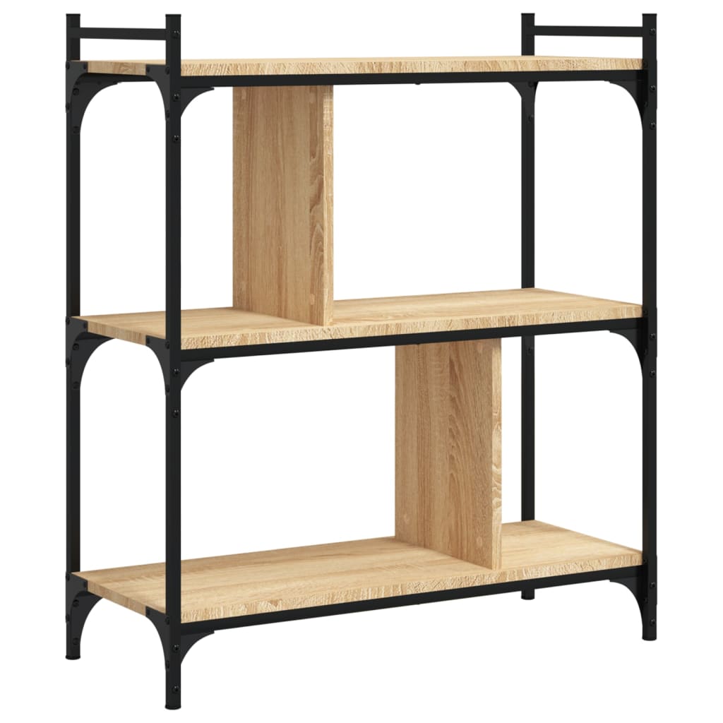 vidaXL Bücherregal 3 Böden Sonoma-Eiche 76x32x88 cm Holzwerkstoff