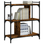 vidaXL Bücherregal 3 Böden Räuchereiche 76x32x88 cm Holzwerkstoff