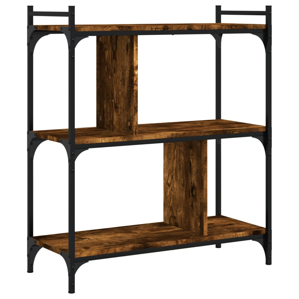 vidaXL Bücherregal 3 Böden Räuchereiche 76x32x88 cm Holzwerkstoff