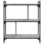 vidaXL Bücherregal 3 Böden Grau Sonoma 76x32x88 cm Holzwerkstoff