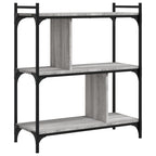 vidaXL Bücherregal 3 Böden Grau Sonoma 76x32x88 cm Holzwerkstoff