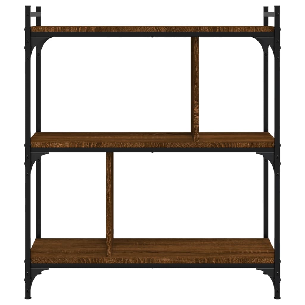 vidaXL Bücherregal 3 Böden Braun Eichen-Optik 76x32x88cm Holzwerkstoff
