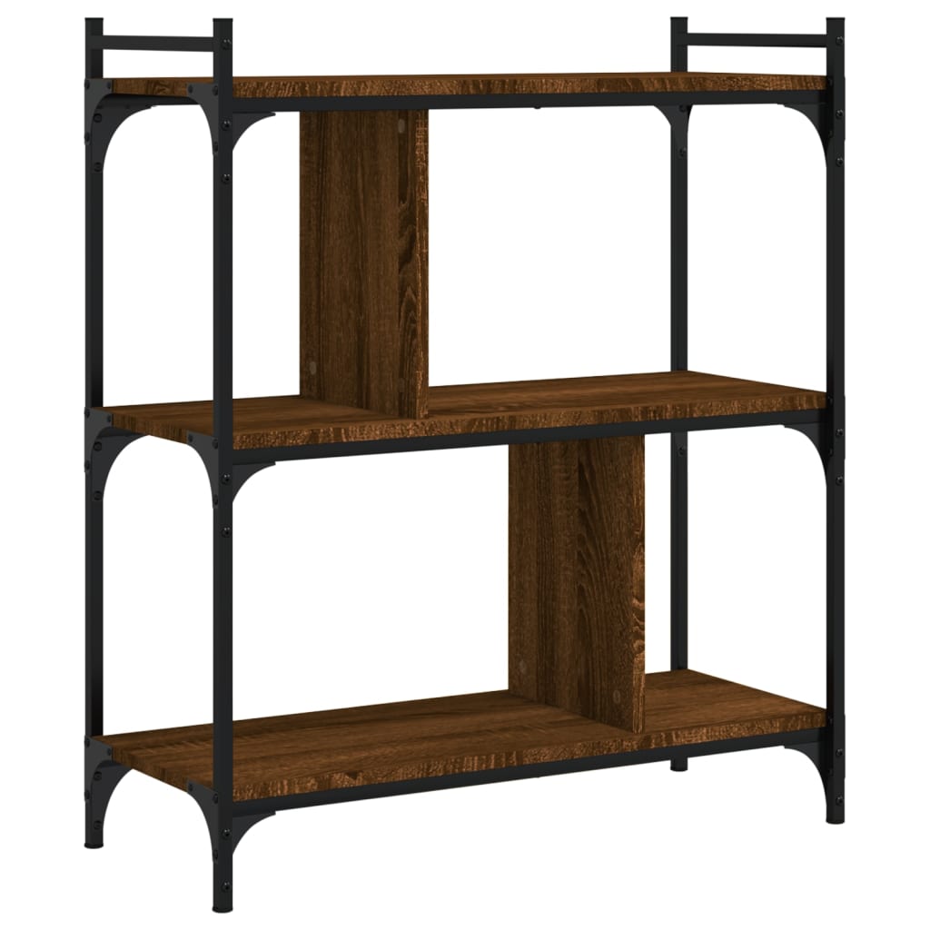 vidaXL Bücherregal 3 Böden Braun Eichen-Optik 76x32x88cm Holzwerkstoff