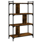 vidaXL Bücherregal 4 Böden Räuchereiche 76x32x123 cm Holzwerkstoff