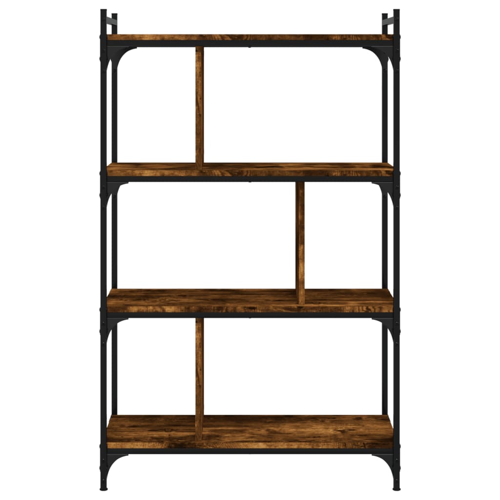 vidaXL Bücherregal 4 Böden Räuchereiche 76x32x123 cm Holzwerkstoff