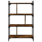 vidaXL Bücherregal 4 Böden Räuchereiche 76x32x123 cm Holzwerkstoff