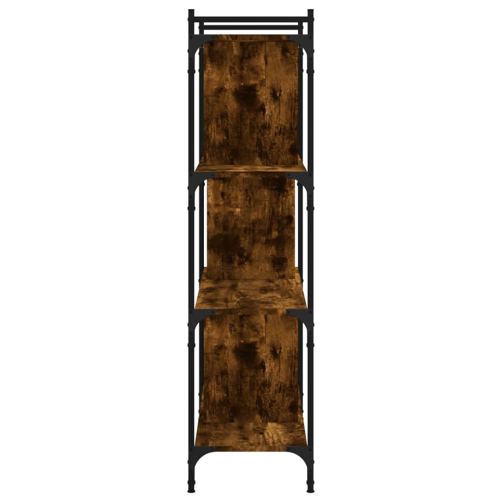 vidaXL Bücherregal 4 Böden Räuchereiche 76x32x123 cm Holzwerkstoff