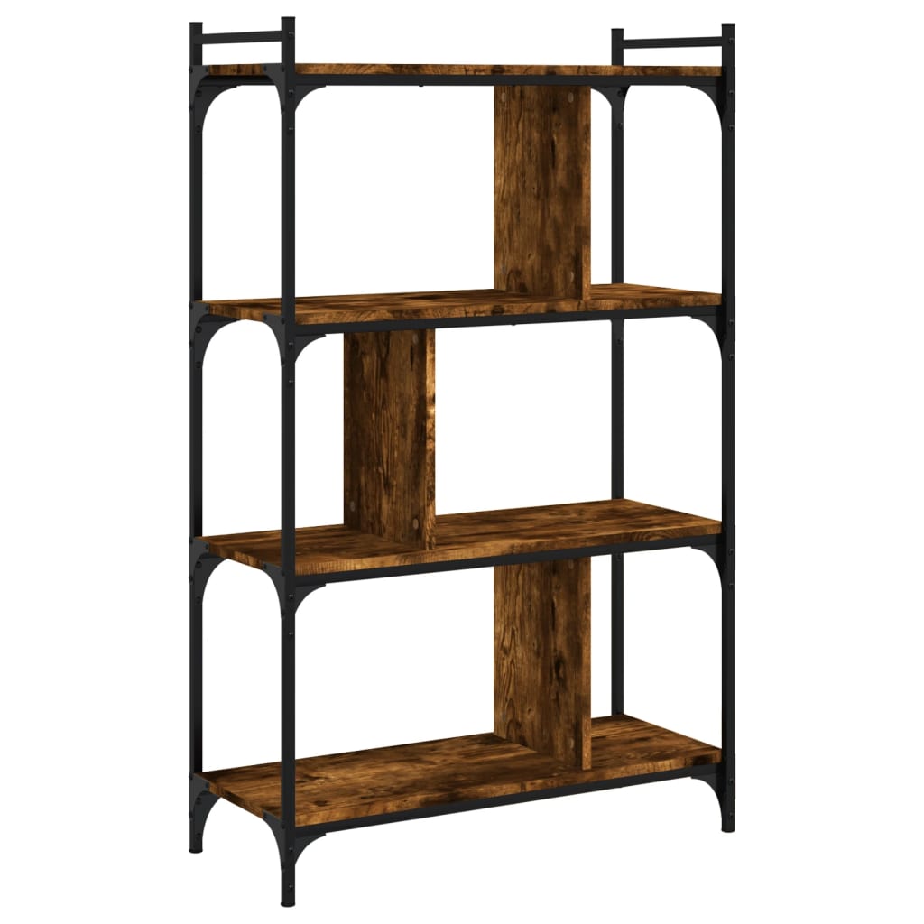 vidaXL Bücherregal 4 Böden Räuchereiche 76x32x123 cm Holzwerkstoff
