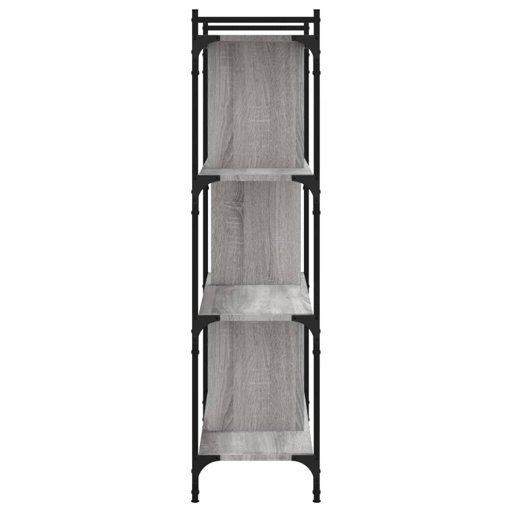 vidaXL Bücherregal 4 Böden Grau Sonoma 76x32x123 cm Holzwerkstoff