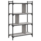 vidaXL Bücherregal 4 Böden Grau Sonoma 76x32x123 cm Holzwerkstoff