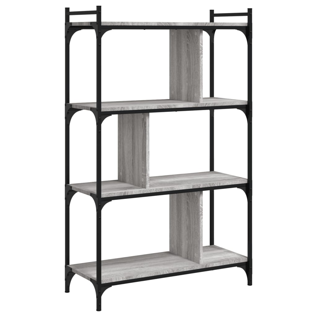 vidaXL Bücherregal 4 Böden Grau Sonoma 76x32x123 cm Holzwerkstoff