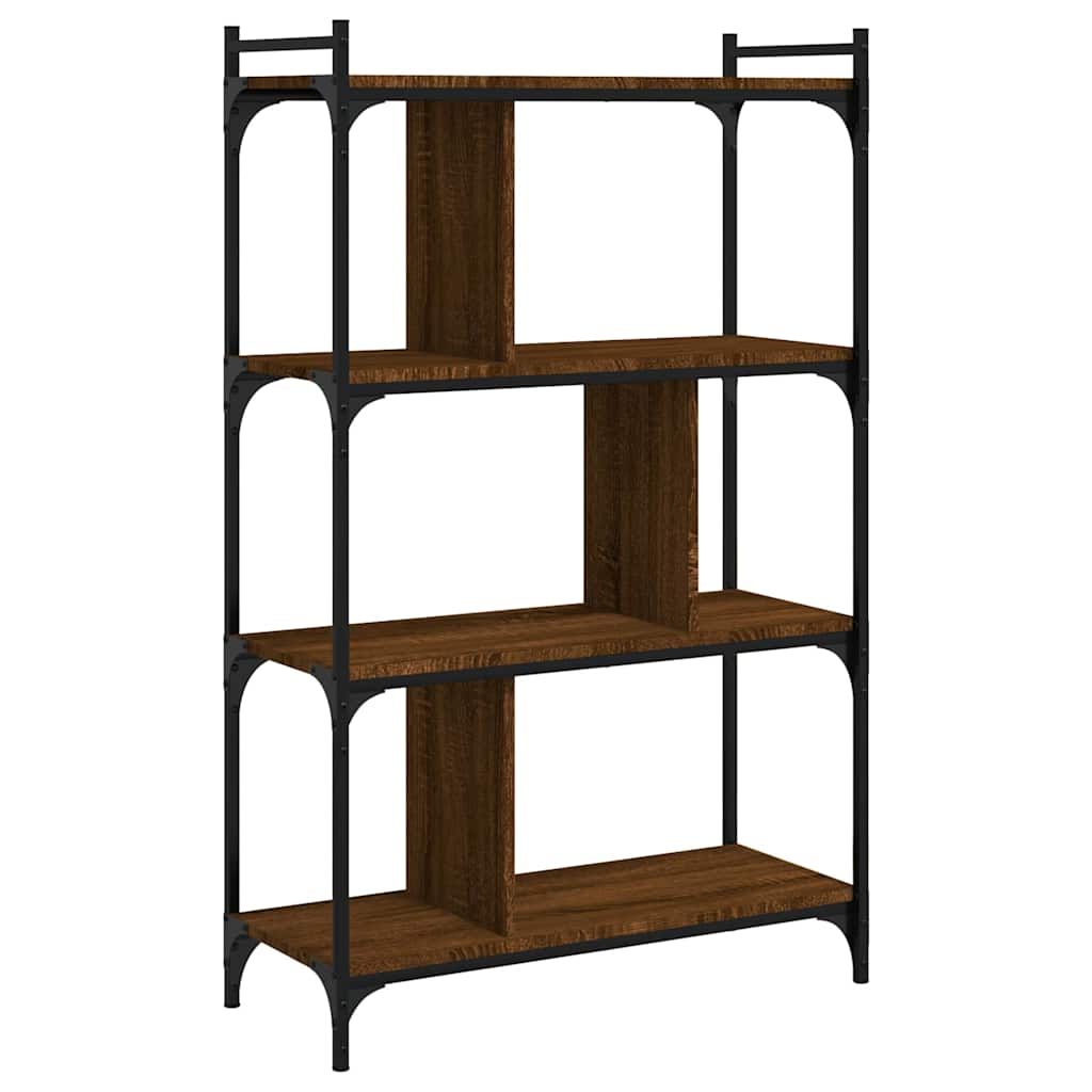 vidaXL Bücherregal 4 Böden Braun Eiche-Optik 76x32x123cm Holzwerkstoff