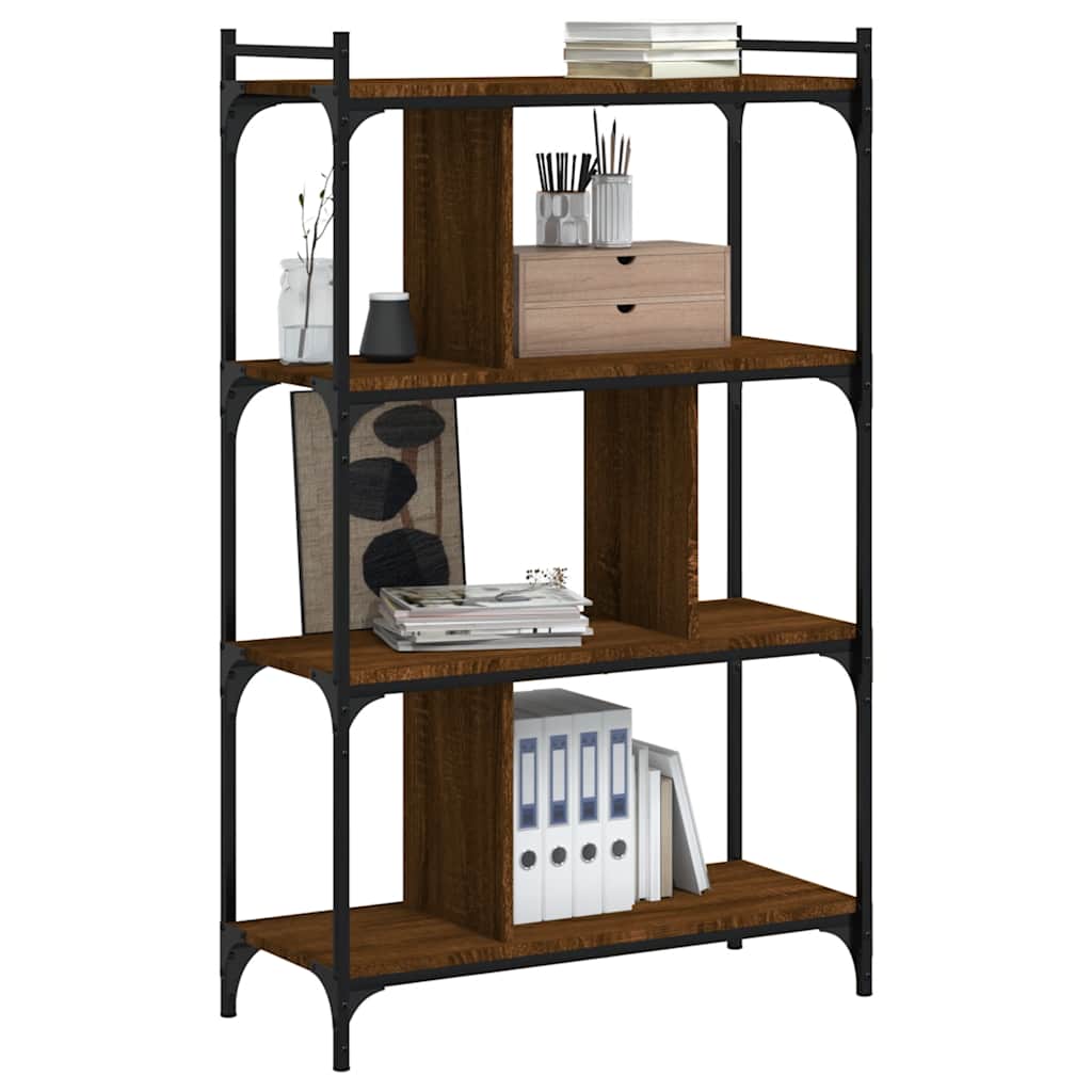vidaXL Bücherregal 4 Böden Braun Eiche-Optik 76x32x123cm Holzwerkstoff