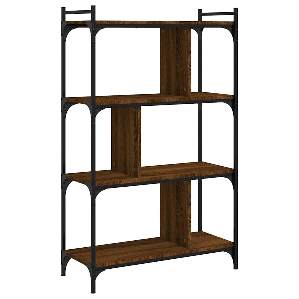 vidaXL Bücherregal 4 Böden Braun Eiche-Optik 76x32x123cm Holzwerkstoff