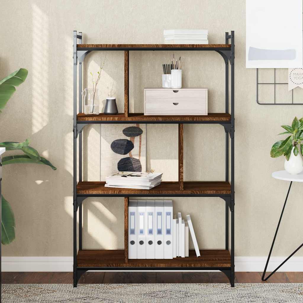 vidaXL Bücherregal 4 Böden Braun Eiche-Optik 76x32x123cm Holzwerkstoff