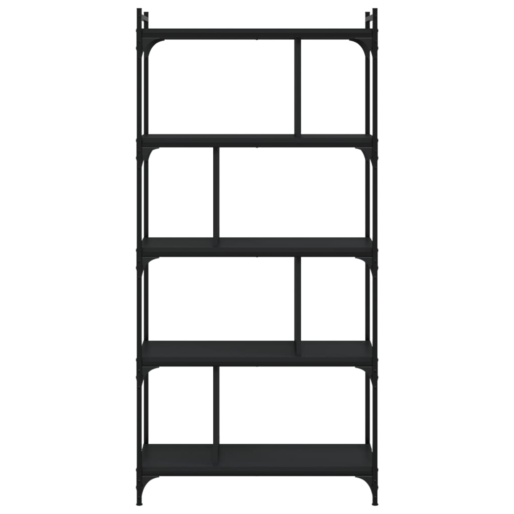 vidaXL Bücherregal 5 Böden Schwarz 76x32x158 cm Holzwerkstoff