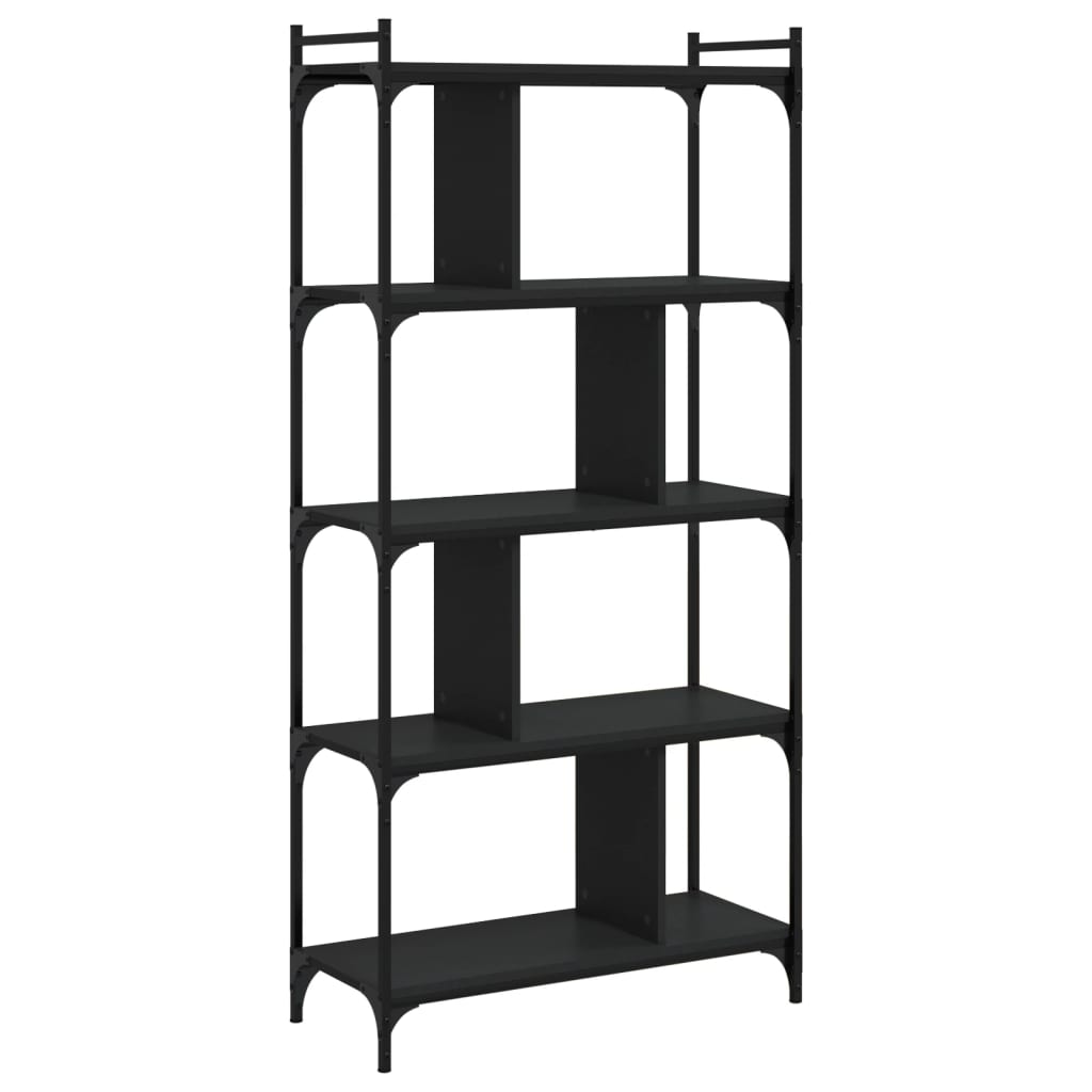 vidaXL Bücherregal 5 Böden Schwarz 76x32x158 cm Holzwerkstoff