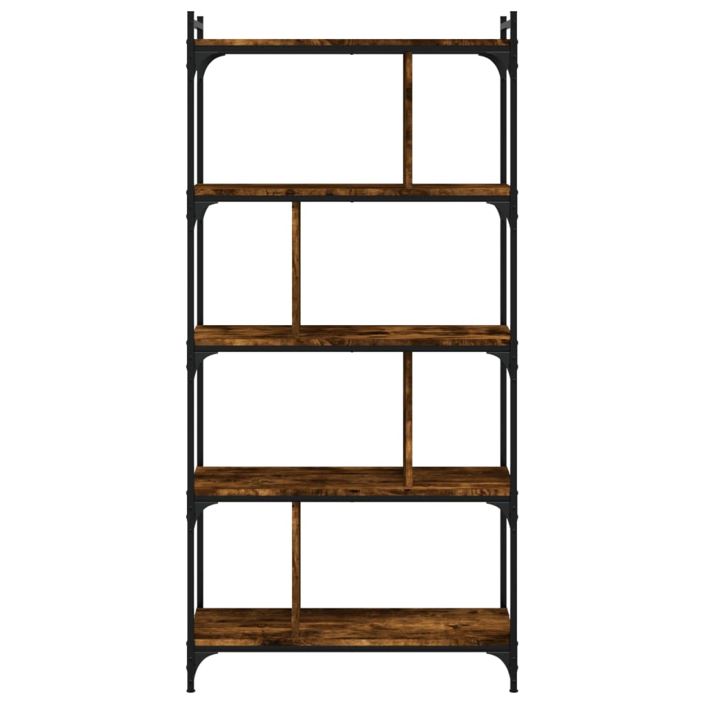 vidaXL Bücherregal 5 Böden Räuchereiche 76x32x158 cm Holzwerkstoff