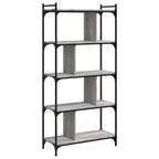 vidaXL Bücherregal 5 Böden Grau Sonoma 76x32x158 cm Holzwerkstoff