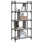 vidaXL Bücherregal 5 Böden Grau Sonoma 76x32x158 cm Holzwerkstoff