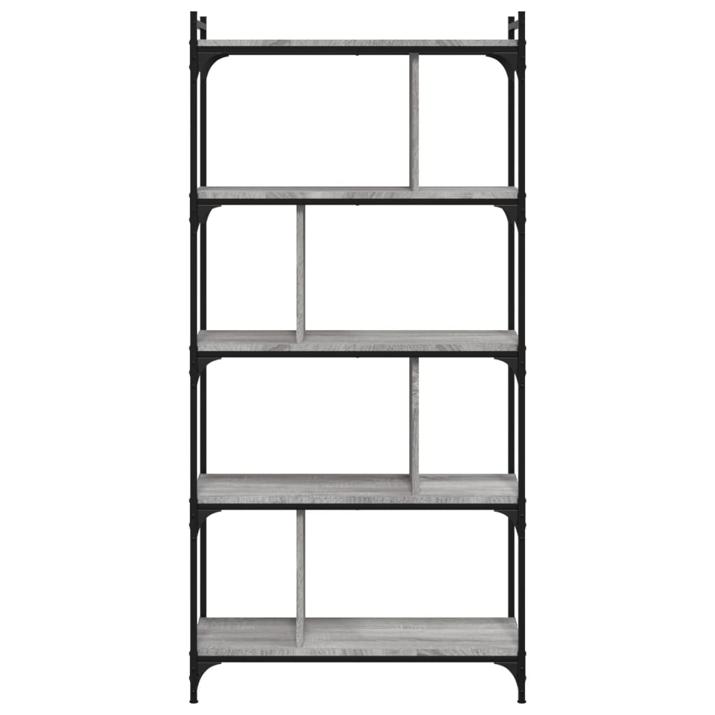 vidaXL Bücherregal 5 Böden Grau Sonoma 76x32x158 cm Holzwerkstoff