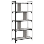 vidaXL Bücherregal 5 Böden Grau Sonoma 76x32x158 cm Holzwerkstoff
