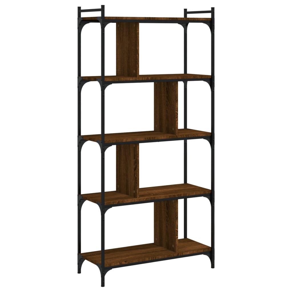 vidaXL Bücherregal 5 Böden Braun Eiche-Optik 76x32x158cm Holzwerkstoff