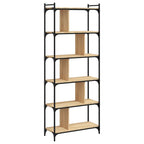 vidaXL Bücherregal 6 Böden Sonoma-Eiche 76x32x192 cm Holzwerkstoff